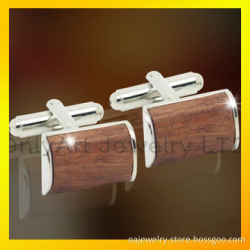 Hot Selling Shiny Polished Wood Cuff Links (OACL0143)